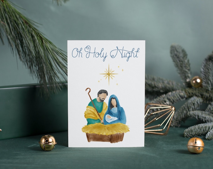 Oh Holy Night Cards, Nativity Cards, Holy Family Blank Cards, Catholic Stationery, Note Card Set, Faith Note Cards, Catholic Cards