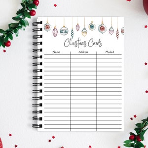 Weihnachtskarte Planer, Weihnachtskarte Liste, Weihnachtskarte Checkliste, Weihnachtskarte Tracker, druckbare Weihnachtsliste
