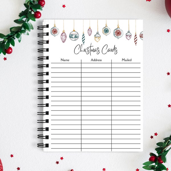 Christmas Card Planner, Christmas Card List, Christmas Card Checklist, Christmas Card Tracker, Printable Christmas List
