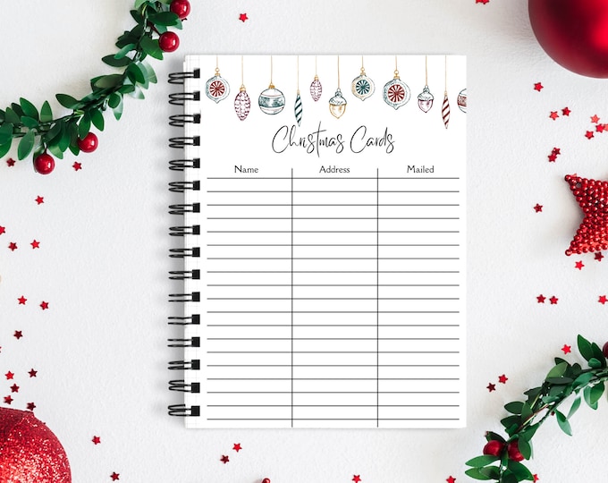 Christmas Card Planner, Christmas Card List, Christmas Card Checklist, Christmas Card Tracker, Printable Christmas List