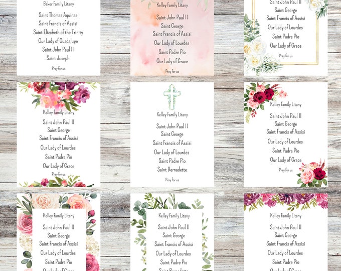 Family Litany | Litany Print | Catholic Print | 8x10 | Physical Print | Catholic Wall Decor | Modern Family Litany I Custom I Customizable
