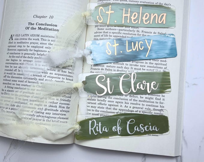 Saint Acrylic Hand Painted Bookmark I Catholic Bookmark I Saint Devotion Bookmark I Hand painted Bookmark I Devotional Bookmark