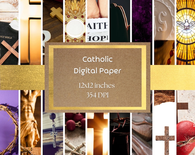 Catholic Digital Paper and Background - Christian Backgrounds, Religious Download, Faith and Christ, 354 DPI Printable Digital Paper