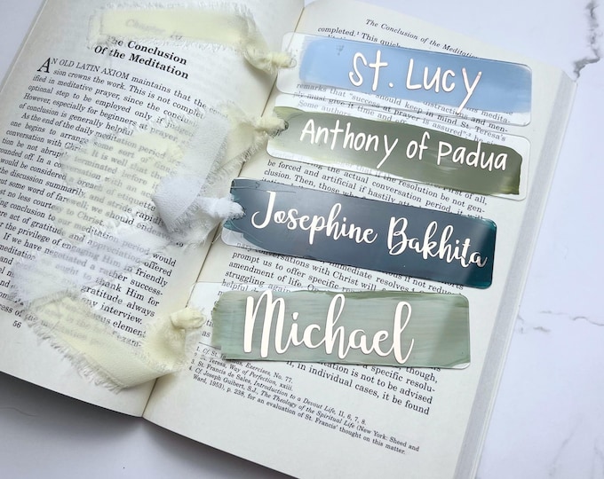 Saint Acrylic Hand Painted Bookmark I Catholic Bookmark I Saint Devotion Bookmark I Hand painted Bookmark I Dual Painted Bookmark