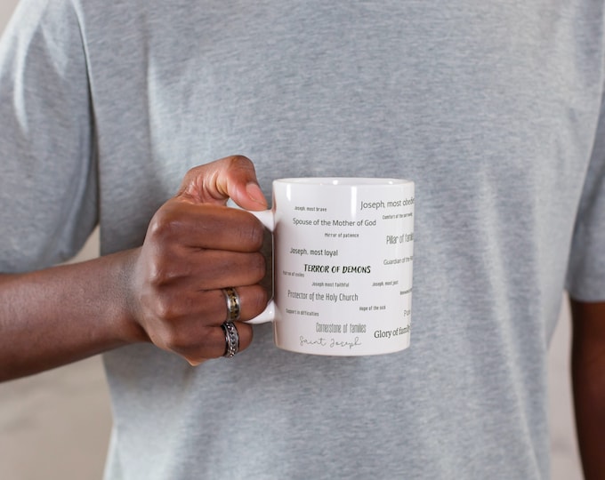 Saint Joseph Litany Coffee Mug I Saint Joseph Mug I Saint Ceramic Mug I Saint Joseph Gift I Saint Joseph Litany