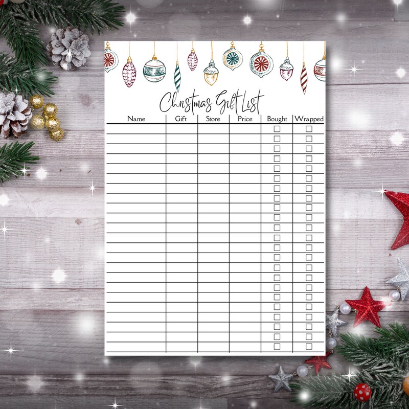 Xmas Card List 2025 Etsy