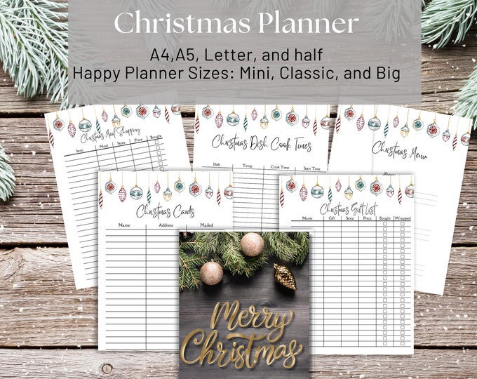 2025 Ultimate Christmas Planner Packet, Printable, Digital, instant download, Christmas gift list, Christmas gift list printable.