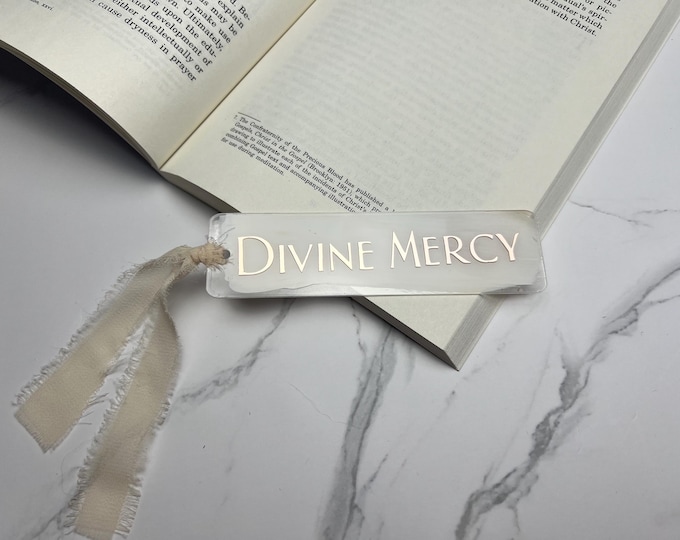 Divine Mercy Acrylic Small Bookmark I Catholic Bookmark I Jesus Devotion Bookmark I Hand painted Bookmark