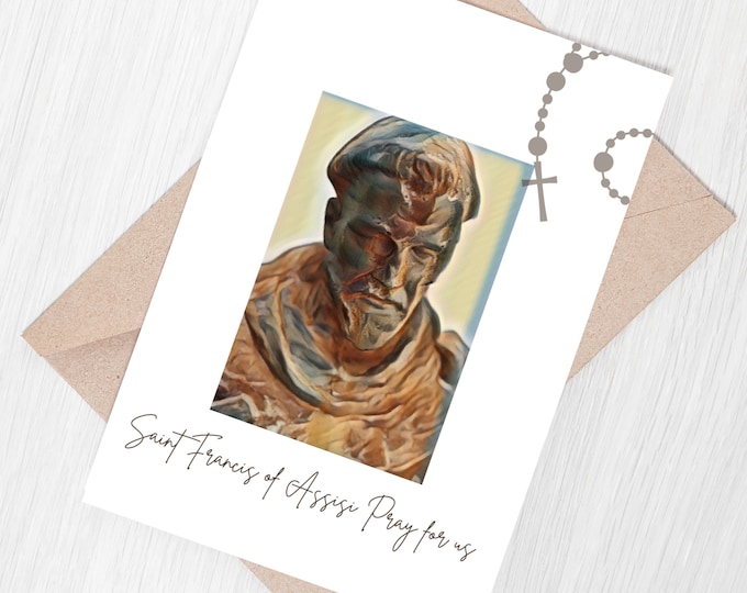 ST. Francis of Assisi Blank Note Cards, Catholic Stationery, Saint Note Cards, Note Card Set, Faith Cards, Faith Stationery, Catholic Cards