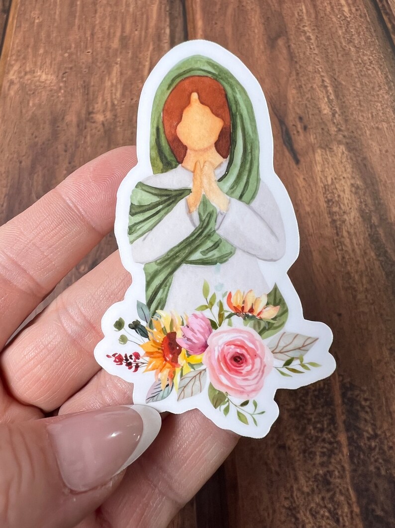 Prayer Sticker I Veil Sticker I Catholic Sticker I Veiled Praying ...