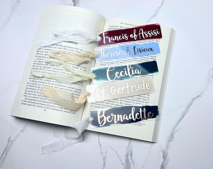 Saint Acrylic Hand Painted Bookmark I Catholic Bookmark I Saint Devotion Bookmark I Hand painted Bookmark