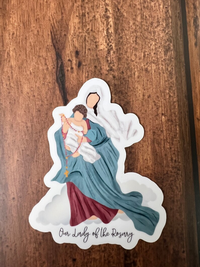 Our Lady of the Rosary Sticker I Rosary Sticker I Marian Sticker I ...