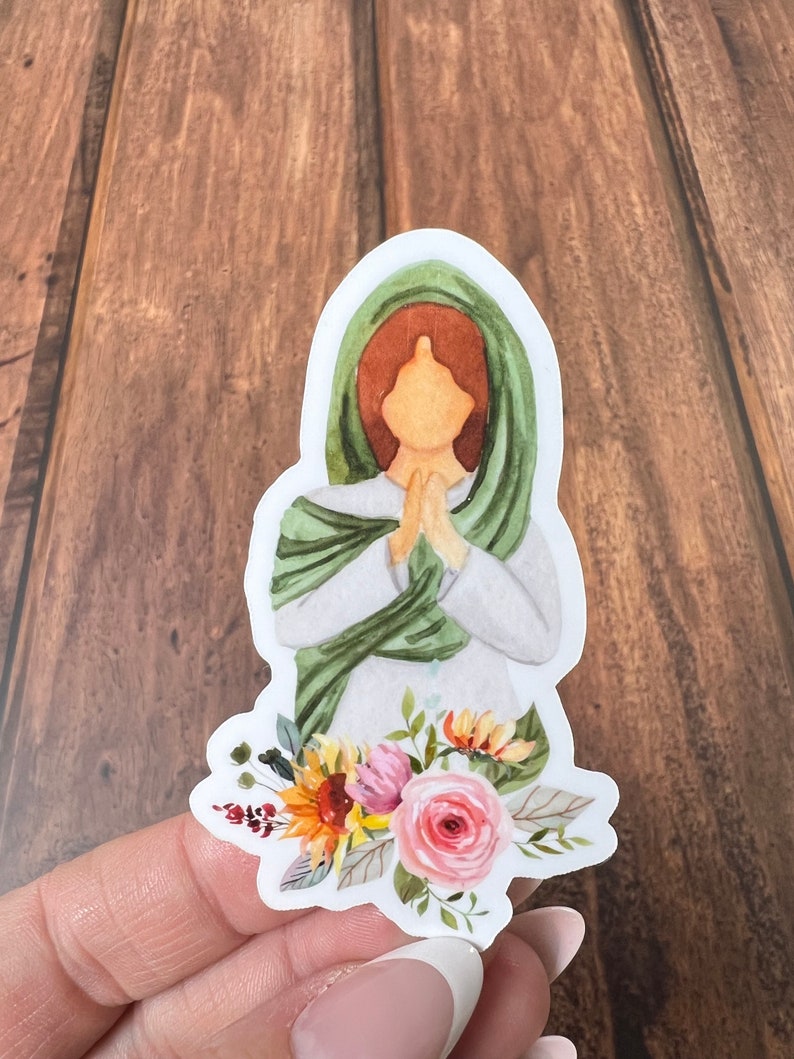 Prayer Sticker I Veil Sticker I Catholic Sticker I Veiled Praying ...