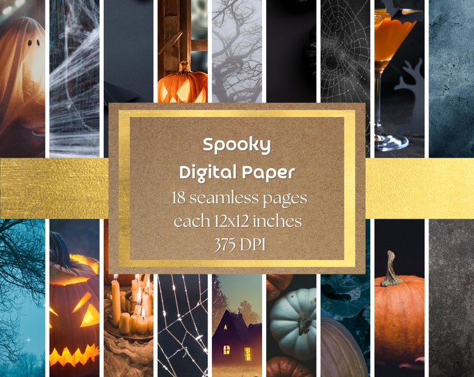 Halloween Spooky Digital Paper and Background - Halloween Backgrounds, Creepy Printable, Printable Digital Paper 375+ DPI