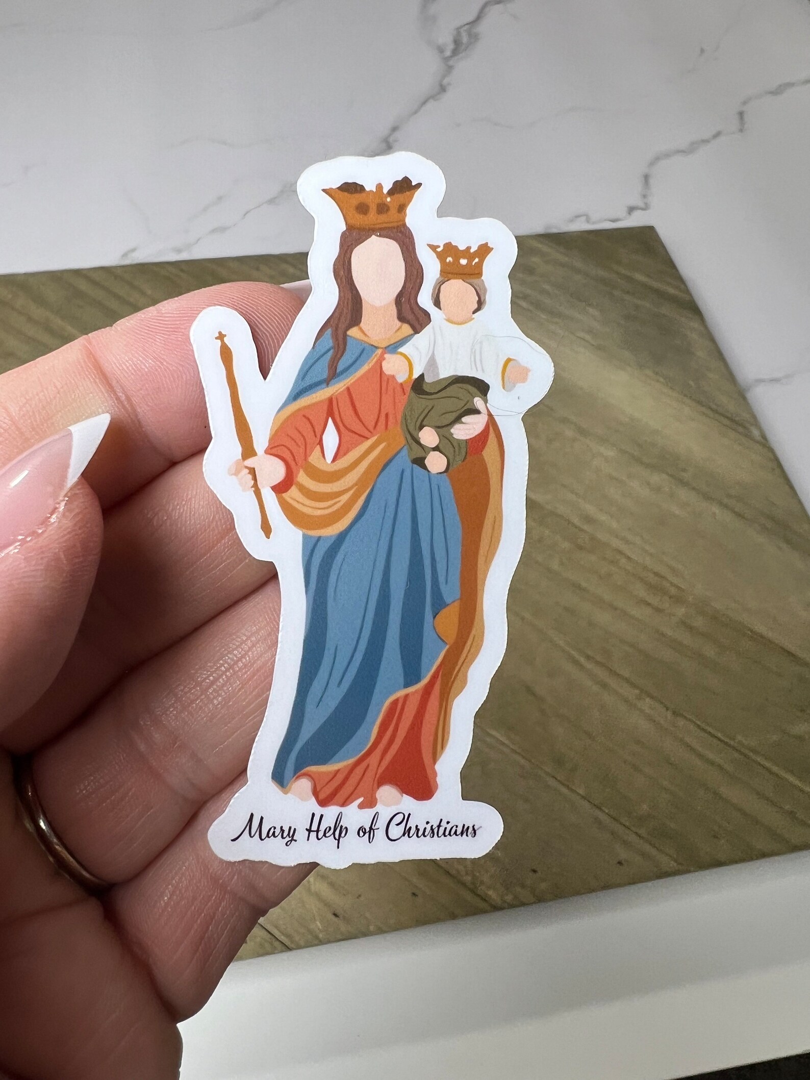 Mary Help of Christians Sticker I Mary Sticker I Marian Sticker I ...
