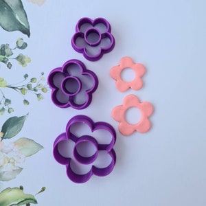 Flower clay cutter, botanical polymer clay cutter, summer clay earrings cutter, polymer clay jewellery cutter, clay tools, fimo clay cutter