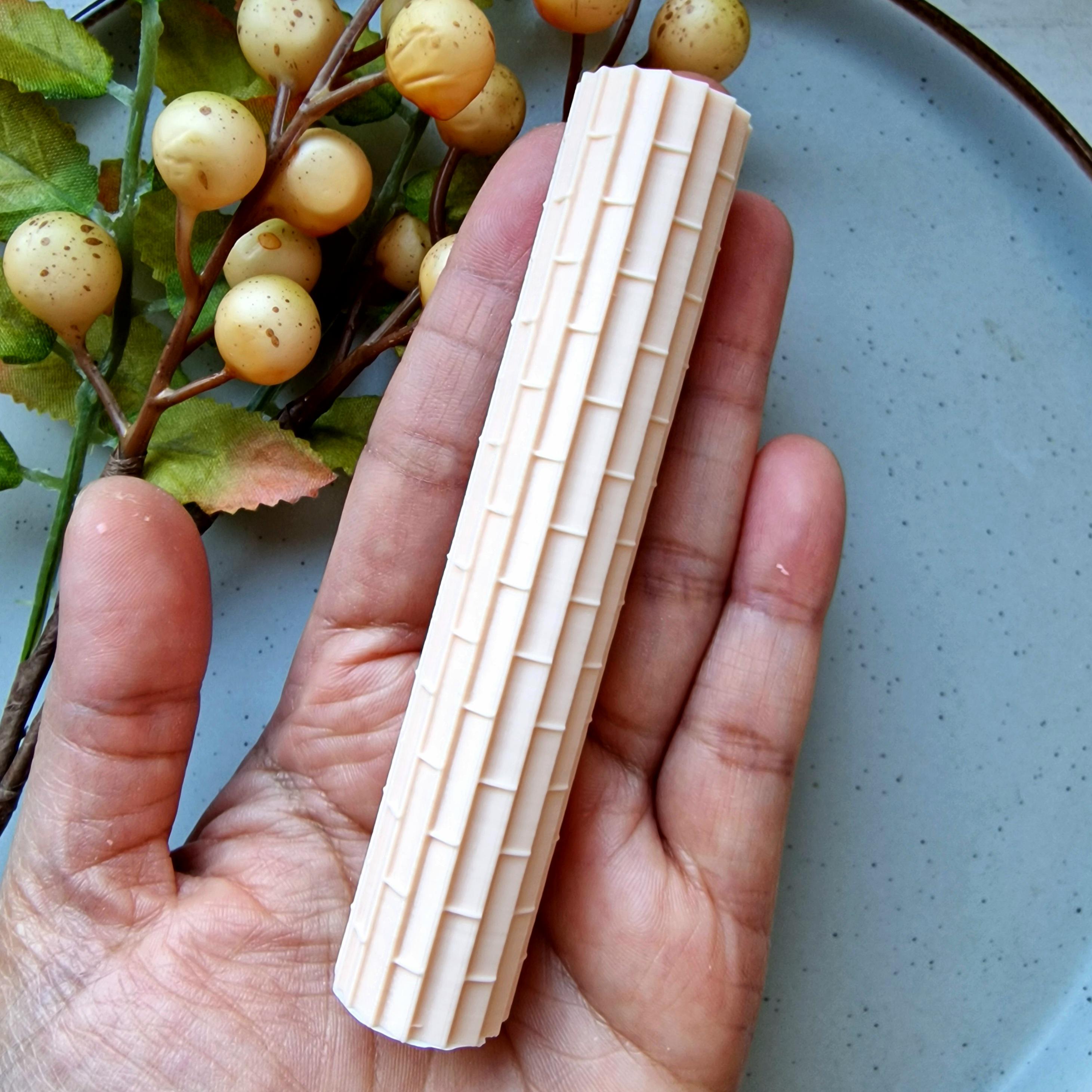 Bamboo Clay Texture Roller, Botanical Embosser Roller Clay, Polymer ...