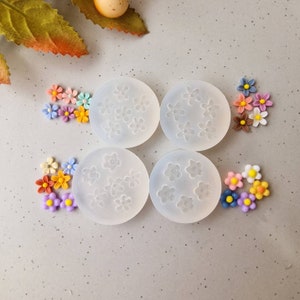 Mini 3D flower polymer clay mold, flexible silicone mold, 3D botanical flower mold, plolymer clay tools, botanical mold, miniature clay mold