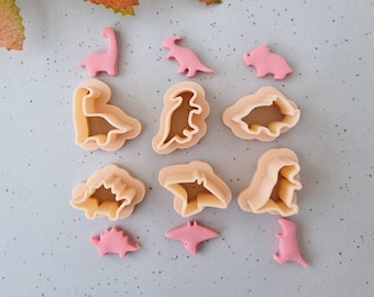 Stud earrings clay cutter, mini 15mm dinosaurs clay cutter, polymer clay cutter, animal clay jewellery cutter, clay tool, fimo clay cutter