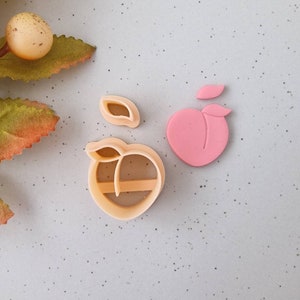 Peach imprint clay cutter, polymer clay cutter, summer clay earrings cutter, summer fruit clay jewelry cutter, clay tools, fimo clay cutter