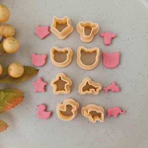 Stud earrings clay cutter, mini 15mm animals clay cutter, polymer clay cutter, polymer clay jewellery cutter, clay tool, fimo clay cutter