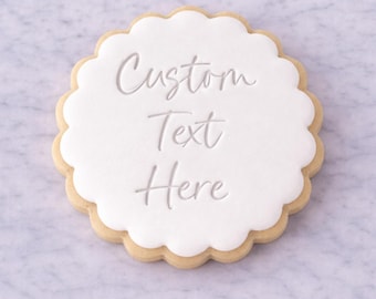 Sello personalizado para galletas con texto personalizado, sello para galletas de boda, sello para fondant, sello para galletas, sello para galletas M&S, sello personalizado para detalles de boda