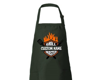 Grill Master Apron, Customized Apron, Personalized Apron, Dad Apron, Customized Grill Master Gift, Funny Grill Gift, Personalized Gift