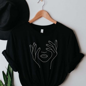 Abstract Face Shirt, Woman Face Shirt, Line Art Shirt, Mama Shirt, Face Line Shirt, Plant Woman, Graphic Tee, Minimalist Shirt, Line Art Tee