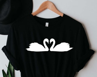 Black Swan Shirt, Couple Swan Shirt, Black Swan Tshirt, Black Swan Tee, Swan Shirt, White Swan Shirt, Swan Tshirt, Couple Swan Tshirt, Swan
