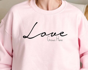 Love Grows Here Sweatshirt, BTS Love Yourself Shirt, Self Love Sweatshirt, Self Care Shirt, Motivational shirt, Love Tee, Love Sweatshirt