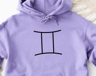 Gemini Hoodie, Gemini Sign Hoodie, Zodiac Sign Hoodie, Horoscope Hoodie, Birth Sign Hoodie, Astrology Hoodie, Zodiac Symbol Hoodie