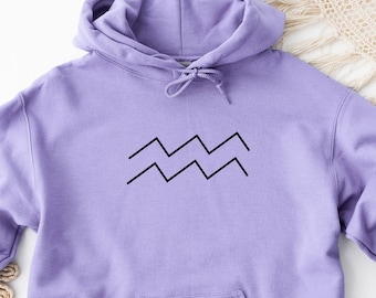 Aquarius Hoodie, Aquarius Sign Hoodie, Zodiac Sign Hoodie, Horoscope Hoodie, Birth Sign Hoodie, Astrology Hoodie, Zodiac Symbol Hoodie