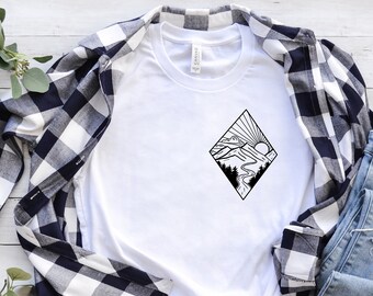 Diamond Mountain And River T-shirt, Mountain Shirt, Adventure Shirt, Camping Shirt, Nature Lover Shirt, Camp Lover, Adventure Awaits Tee