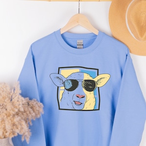 Sheep With Glasses Sweatshirt, Cute Sheep Sweatshirt, Farmer Sweatshirt, Sheep Lover Sweatshirt, Funny Sheep Sweatshirt, Farmer Gift