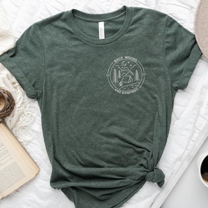 Back Woods And Bon Fires Pocket T-shirt, Bonfire Shirt, Adventure Shirt, Camping Shirt, Nature Lover Shirt, Camp Lover, Adventure Awaits Tee