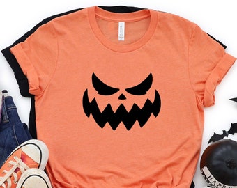 Halloween Pumpkin Shirt, Funny Cute Pumpkin Halloween Fall T Shirt For Girls, Boys & Women, Halloween Shirt, Halloween Girl Shirt, Funny Tee