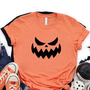 Halloween Pumpkin Shirt, Funny Cute Pumpkin Halloween Fall T Shirt For Girls, Boys & Women, Halloween Shirt, Halloween Girl Shirt, Funny Tee afbeelding 1