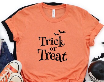 Trick or Treat Shirt, Bat Shirt, Halloween Shirt, Halloween Girls Shirt, Halloween Party Shirt, Halloween Squad Shirt, Trick or Treat