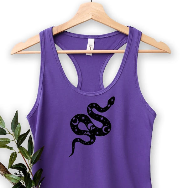 Celestial Snake Tank Top, Celestial Tank Top, Snake Tank Top, Crystal Tank Top, Mystic Tank Top, Spiritual Tank Top, Mystical Tank Top