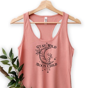 Stay Wild Moon Child Tank Top, Moon Lover Tank Top, Spiritual Tank Top, Zodiac Sign Tanks, Boho Clothing, Bohemian Tank Top, Moon Tank Top