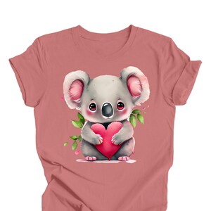 Koala T-Shirt, Koala Lover Shirt, Heart Shirt, Cute Animal Shirt, Koala Bear Shirt, Animal Lover Gift, Valentine Days Gift, Koala Lover Gift
