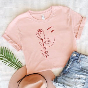 Rose Face Shirt, Woman Face Shirt, Line Art Shirt, Face Line Shirt, One Line Art, Graphic Tee, Minimalist Shirt, Line Art Tee, One Line Tee