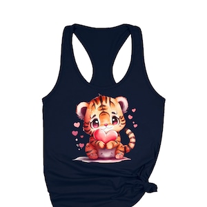 Tiger Tank Top, Tiger Lover Tank Top, Cute Tiger Tank Top, Heart Tank Top, Animal Lover Tank Top, Animal Lover Gift, Tiger Lover Gift