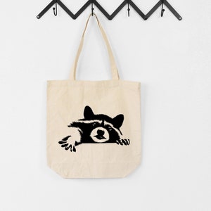 Raccoon Tote Bag, Raccoon Lover Tote Bag, Raccoon Lover Gift, Cotton Tote Bag, Trending Tote Bag, Aesthetic Tote Bag, Custom Tote Bag Gift