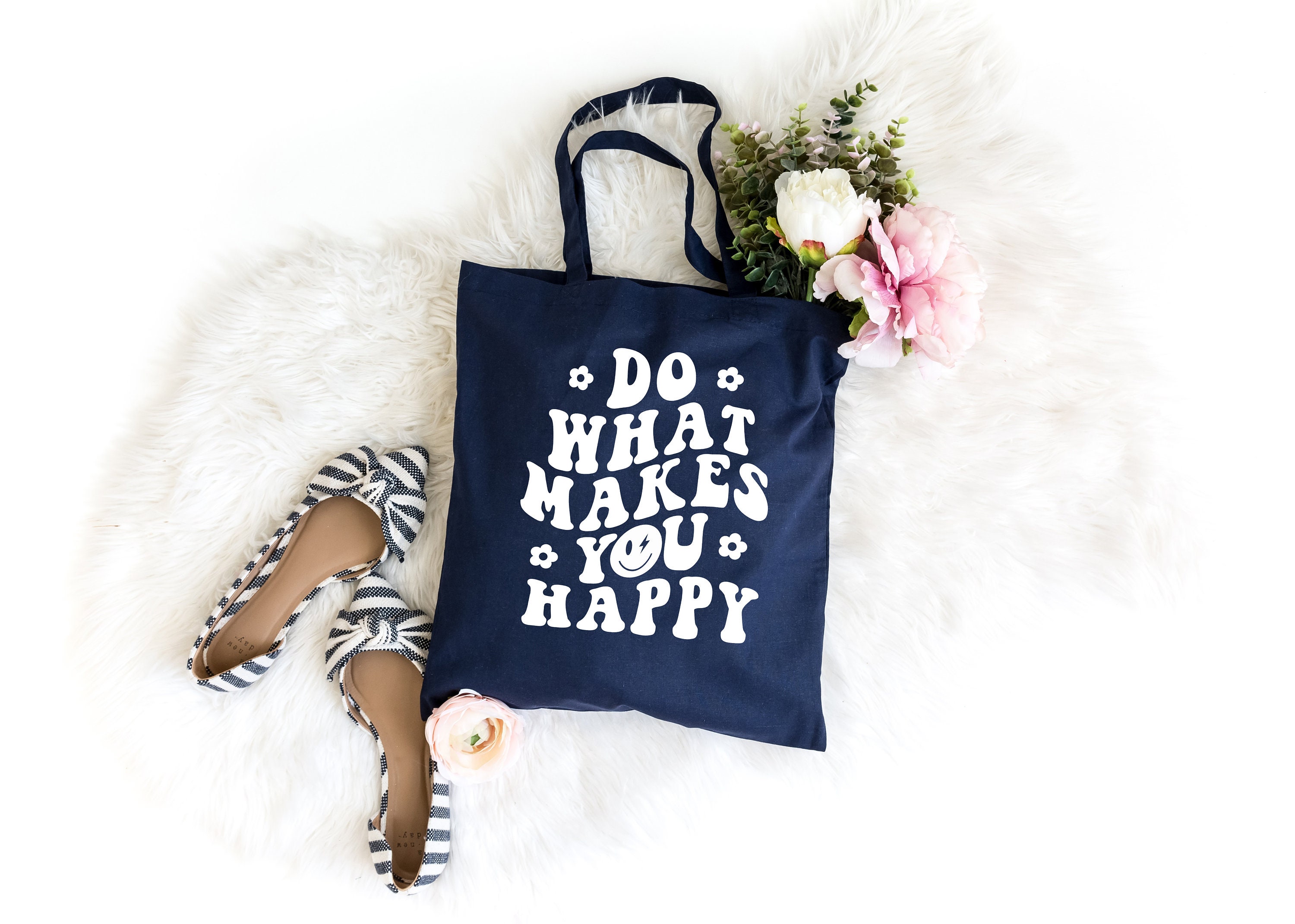 Do What Makes You Happy Tote Bag, Positive Quotes Tote Bag, Cotton Tote Bag,  Trending Tote Bag, Aesthetic Tote Bag, Custom Tote Bag - Etsy