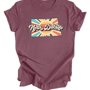 Retro North Dakota T-Shirt, The North Dakota T-Shirt, Gift For North Dakotan, The Peace Garden State, The Roughrider State, The 39th State