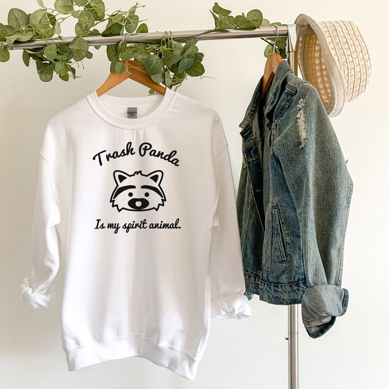 Trash Panda Sweatshirt, Spirit Animal Sweatshirt, Raccoon Sweatshirt, Cute Raccoon Tee, Animal Lover Shirt, Raccoon Lover Gift image 1