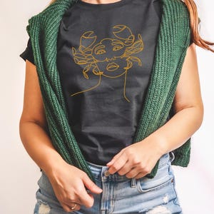 Scorpio Woman Face Line Art T-Shirt, Abstract Woman Face Line Art T-Shirt, Minimal Woman Women Line Art Shirt, Minimalist Shirt,Line Art Tee