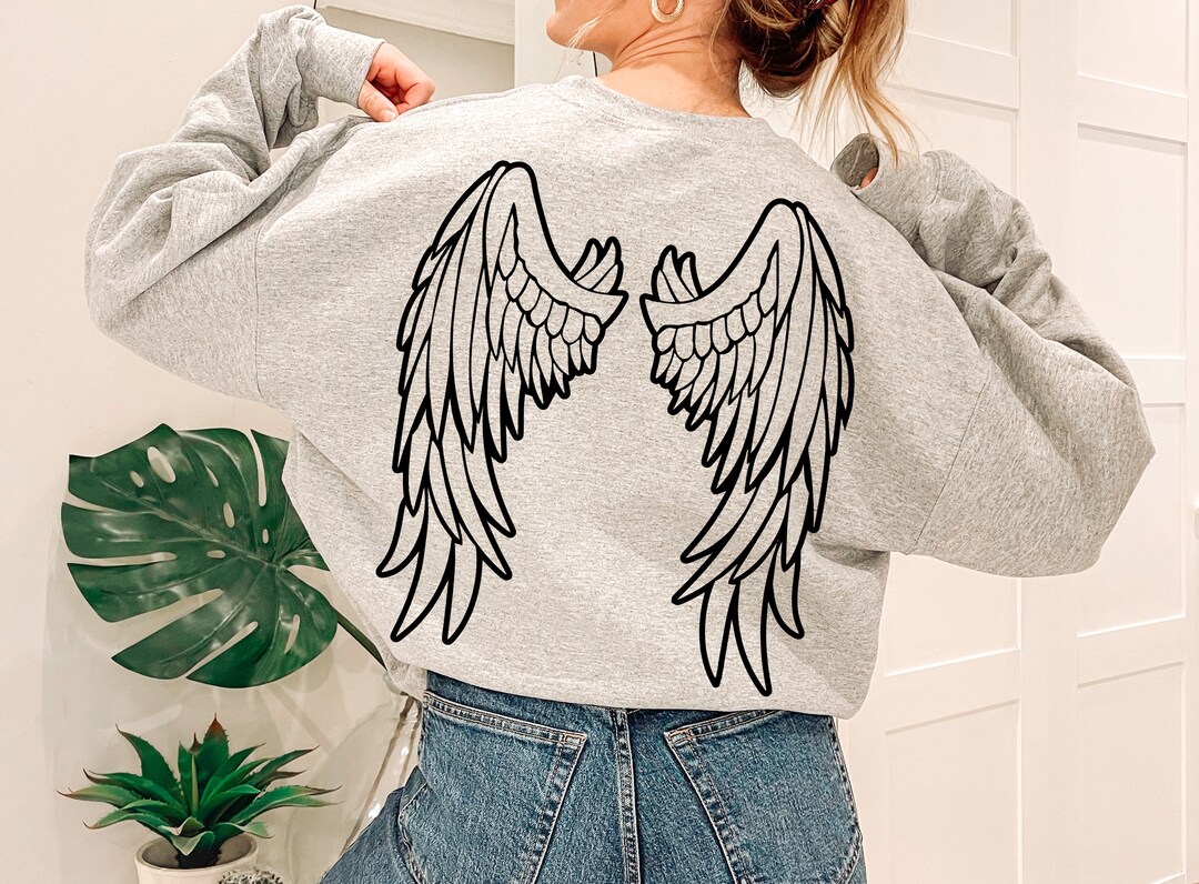 Wings Sweatshirt, Angel Sweatshirt, Angel Wings Sweater, Gift for Her ...