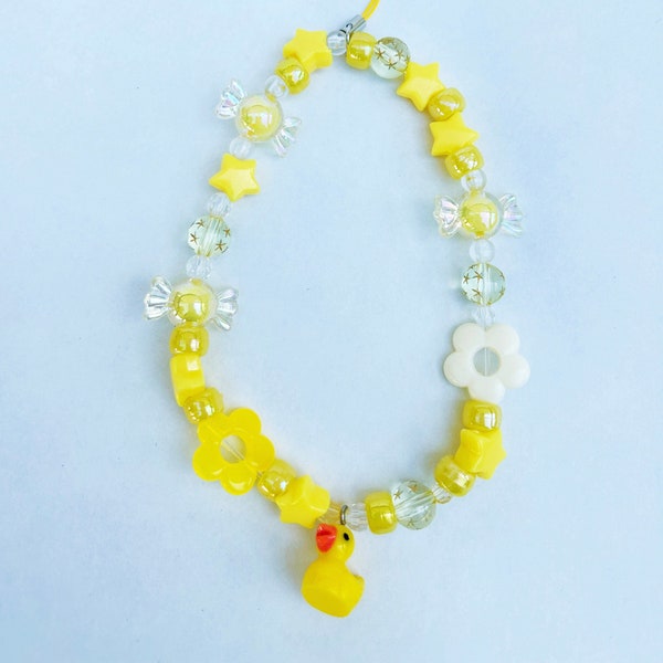 Yellow Duck Phone Charm - Y2K Phone Charm Strap - Kawaii Aesthetic